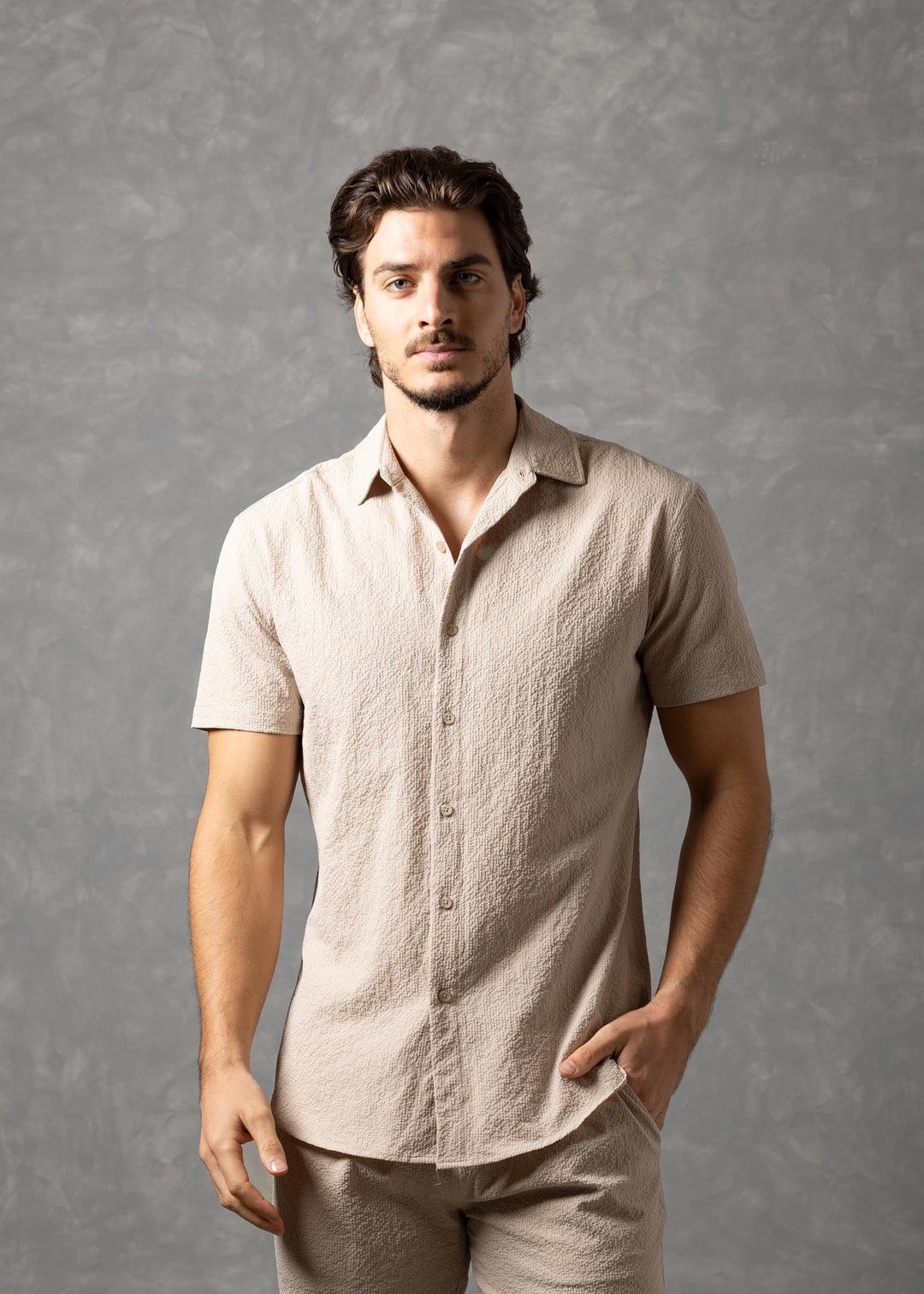 Sorrento Textured Resort Shirt – Short Sleeve Button-Up