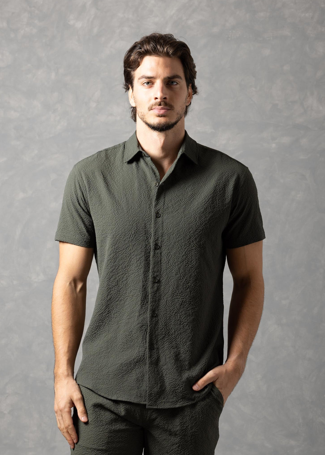 Sorrento Textured Resort Shirt – Short Sleeve Button-Up