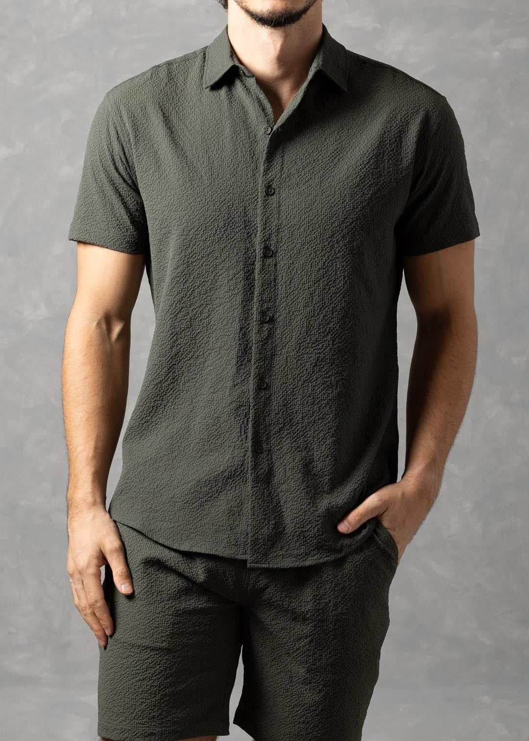 Sorrento Textured Resort Shirt – Short Sleeve Button-Up