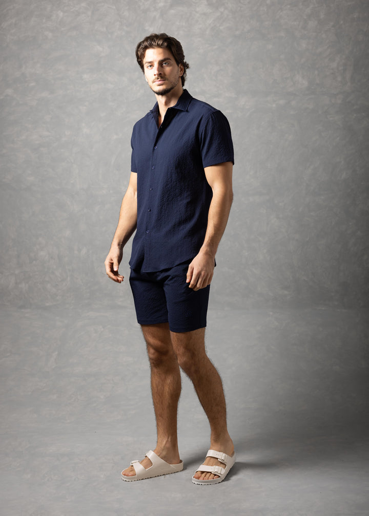 Sorrento Textured Resort Shirt – Short Sleeve Button-Up