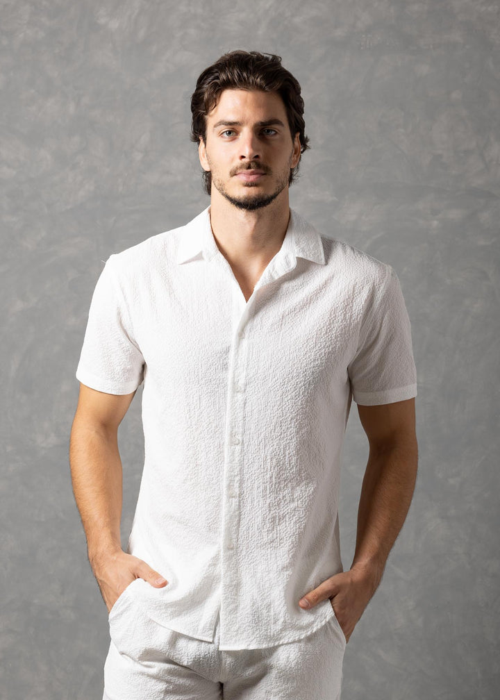Sorrento Textured Resort Shirt – Short Sleeve Button-Up