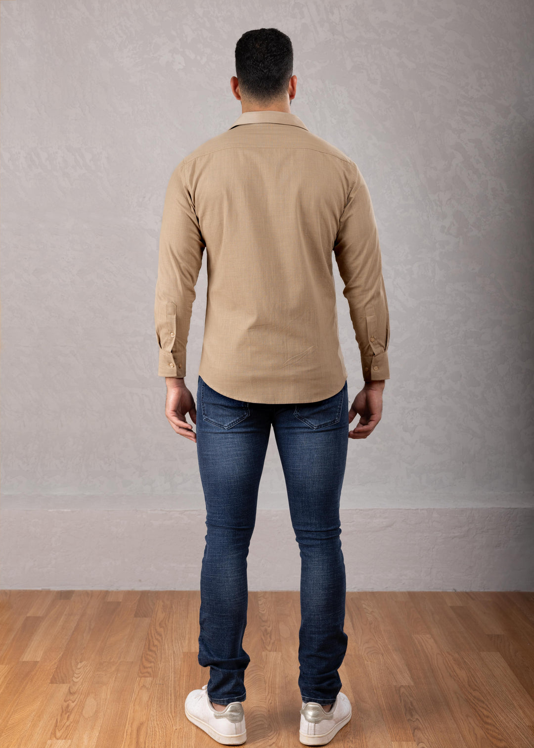 Classic Linen Texture Long Sleeve Dress Shirt