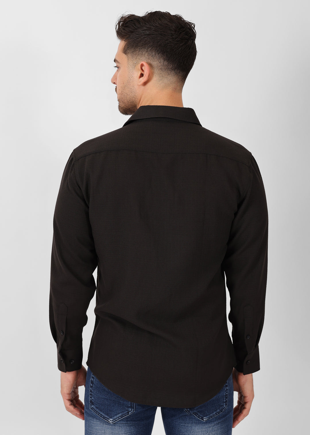 Crinkle Textured Long Sleeve Shirt