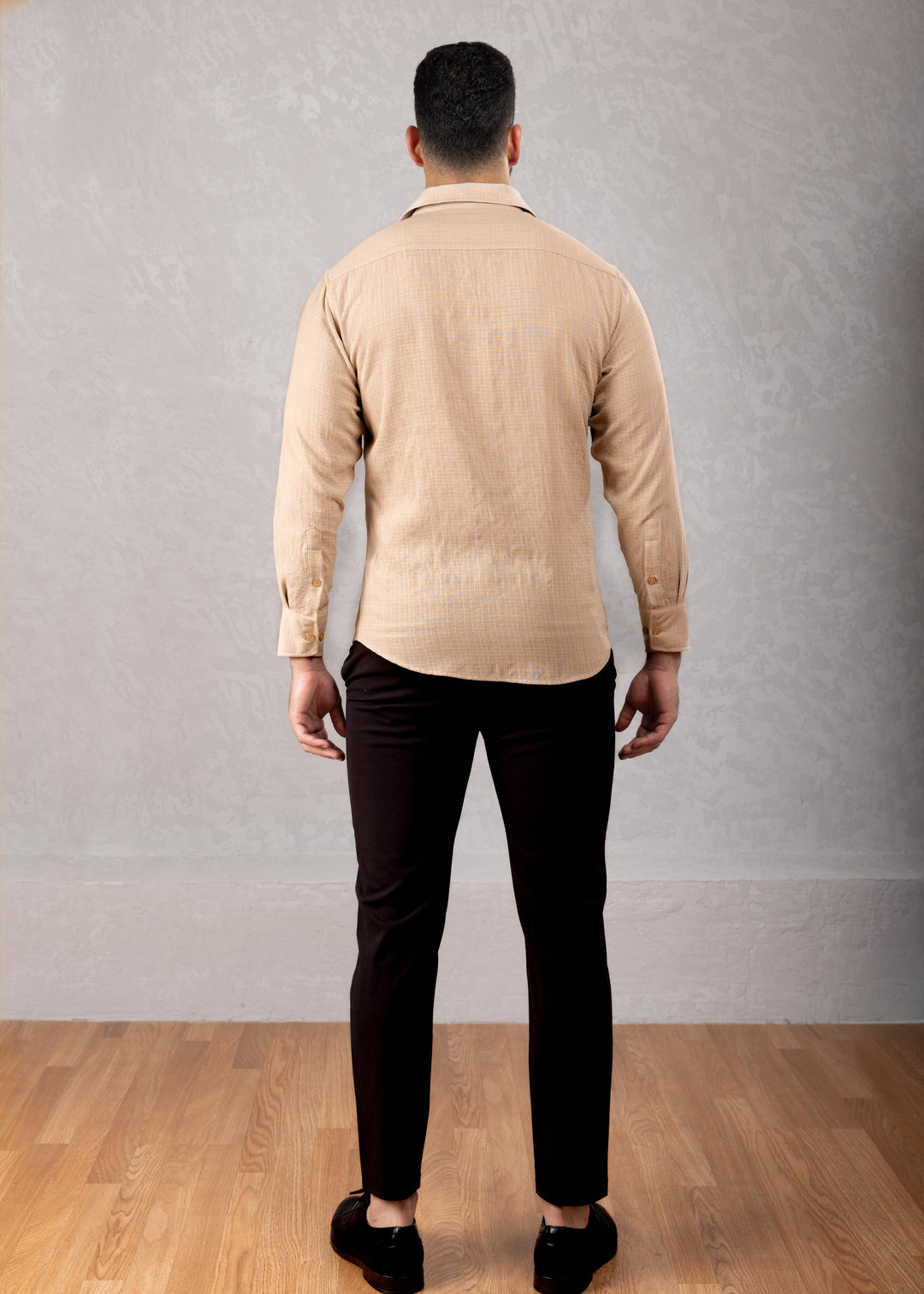 Crinkle Textured Long Sleeve Shirt