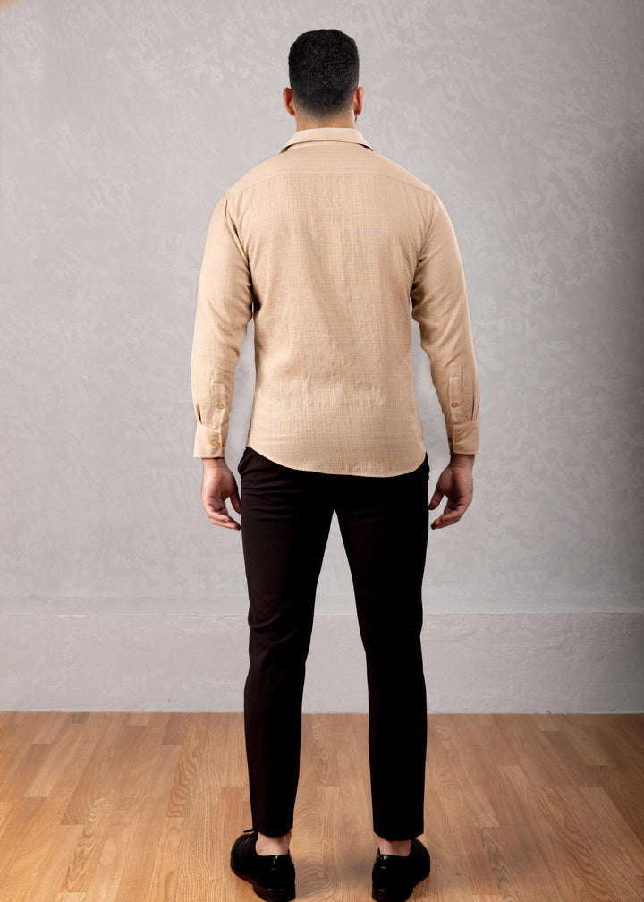 Crinkle Textured Long Sleeve Shirt