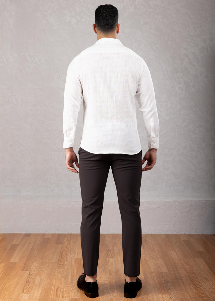 Crinkle Textured Long Sleeve Shirt