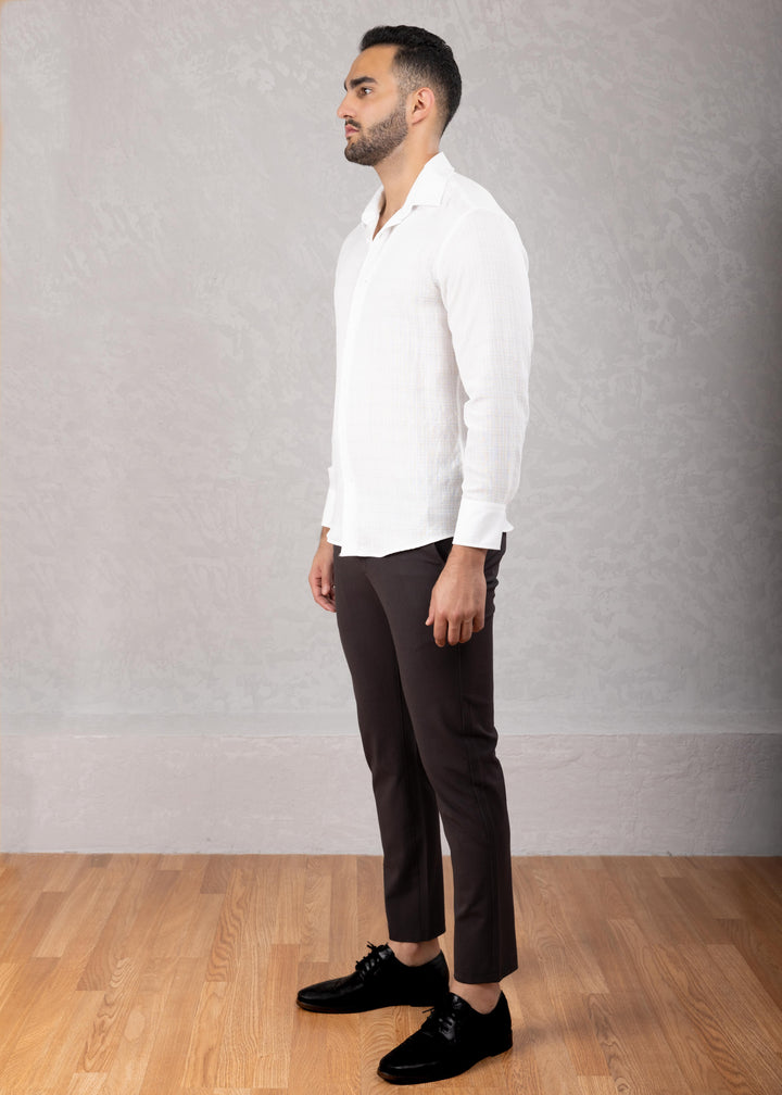 Crinkle Textured Long Sleeve Shirt