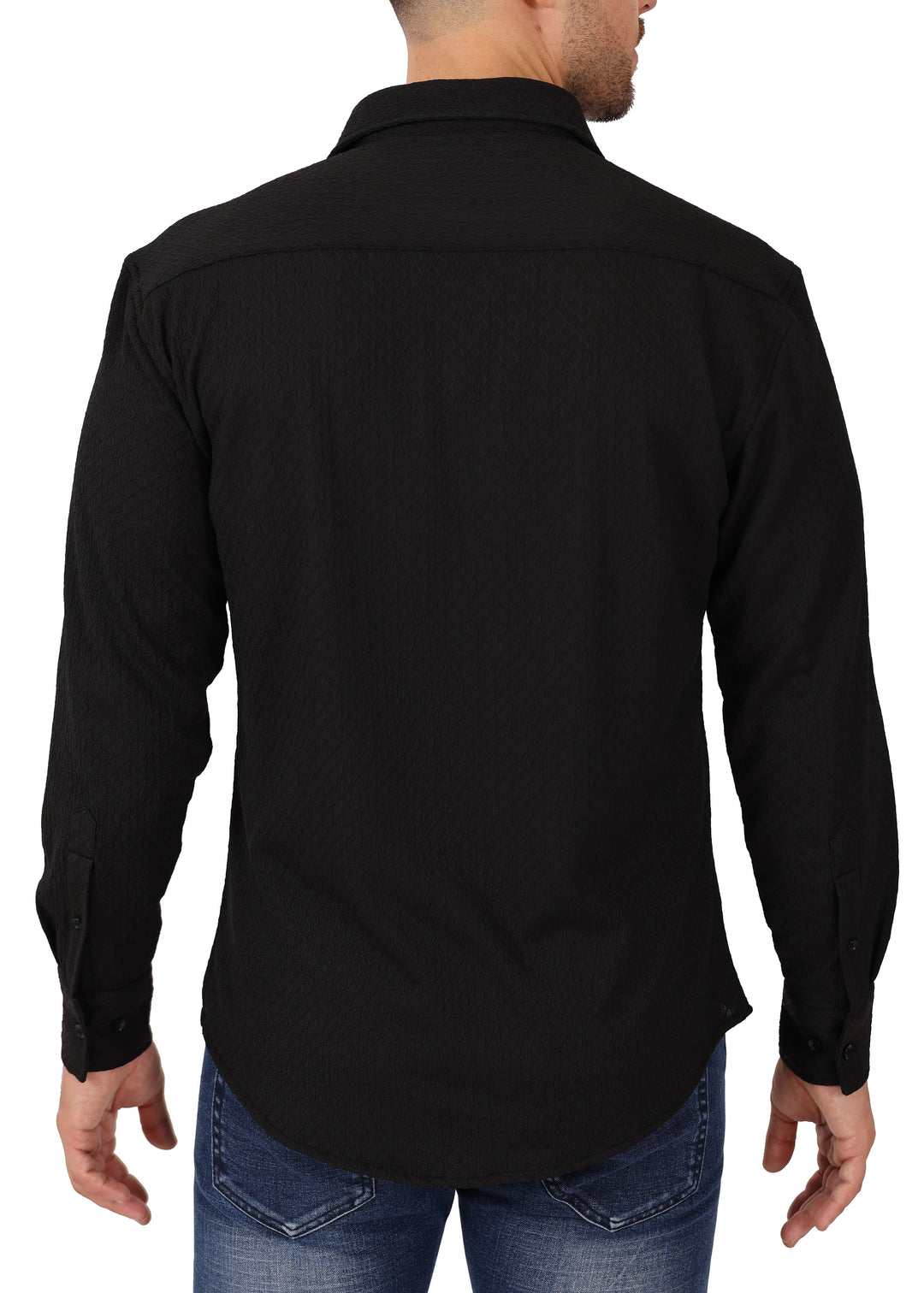 Diamond Textured Long Sleeve Dress Shirt