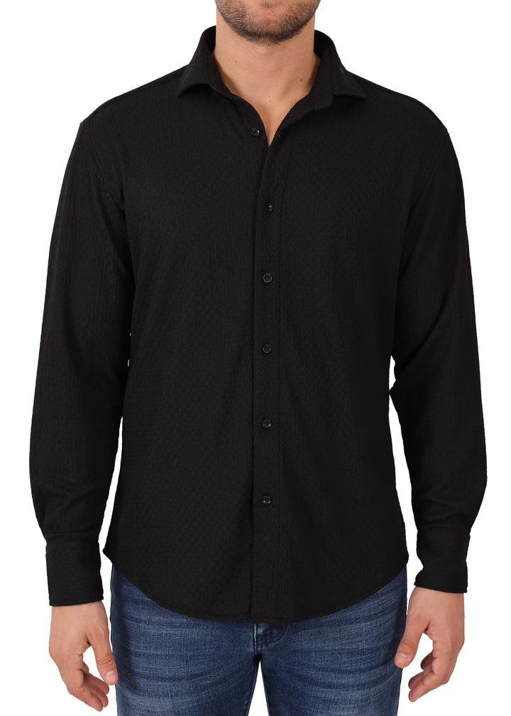 Diamond Textured Long Sleeve Dress Shirt