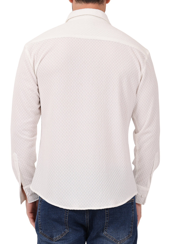 Diamond Textured Long Sleeve Dress Shirt