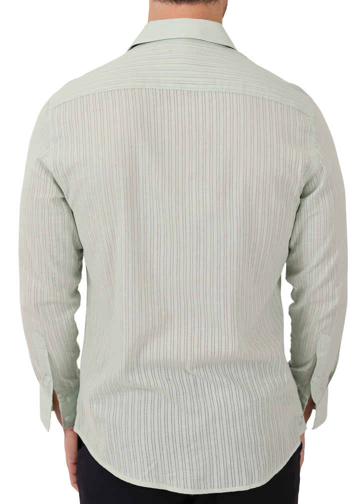 Sheer Stripe Long Sleeve Shirt