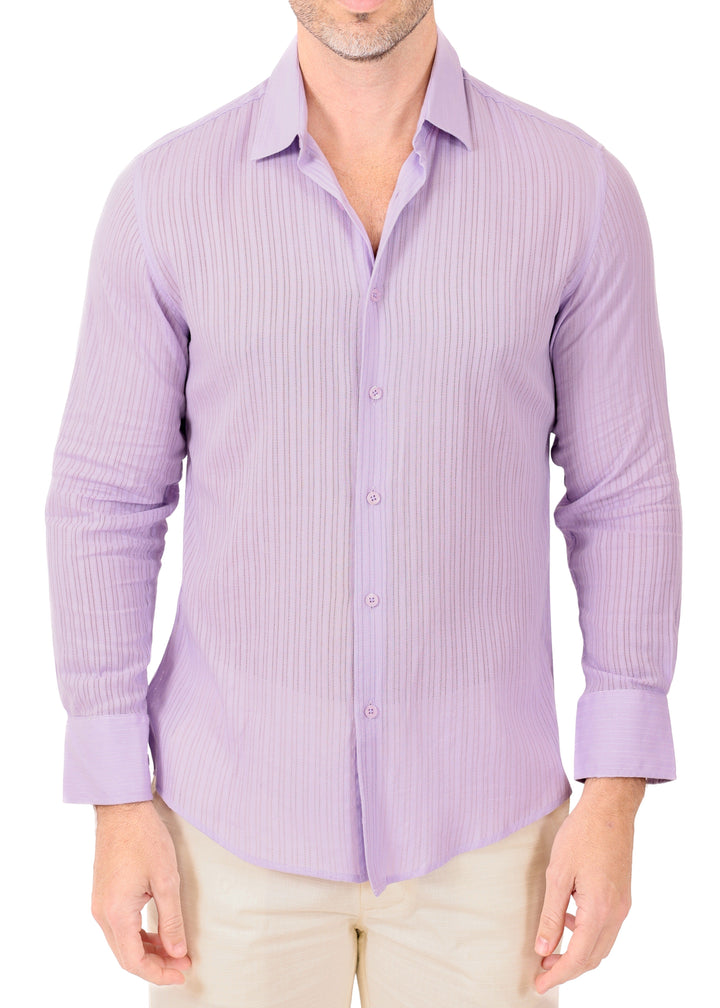 Sheer Stripe Long Sleeve Shirt