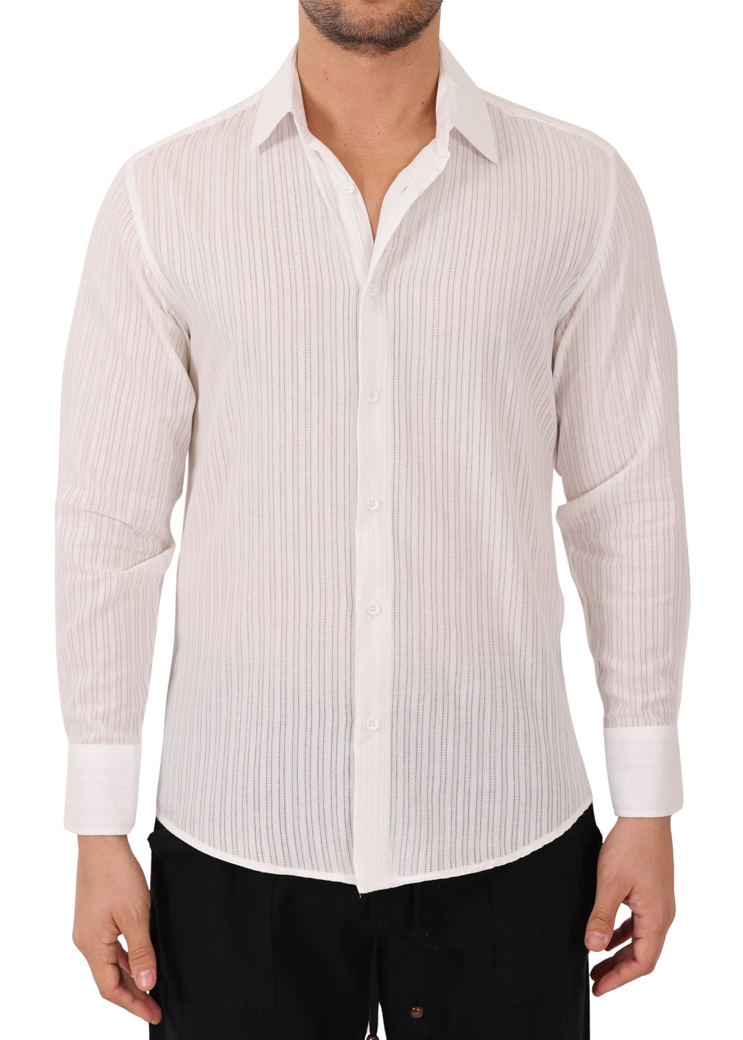 Sheer Stripe Long Sleeve Shirt