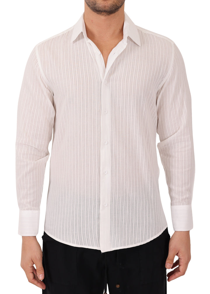 Sheer Stripe Long Sleeve Shirt