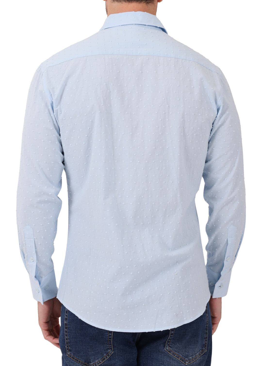 Textured Dot Long Sleeve Button-Up Dress Shirt