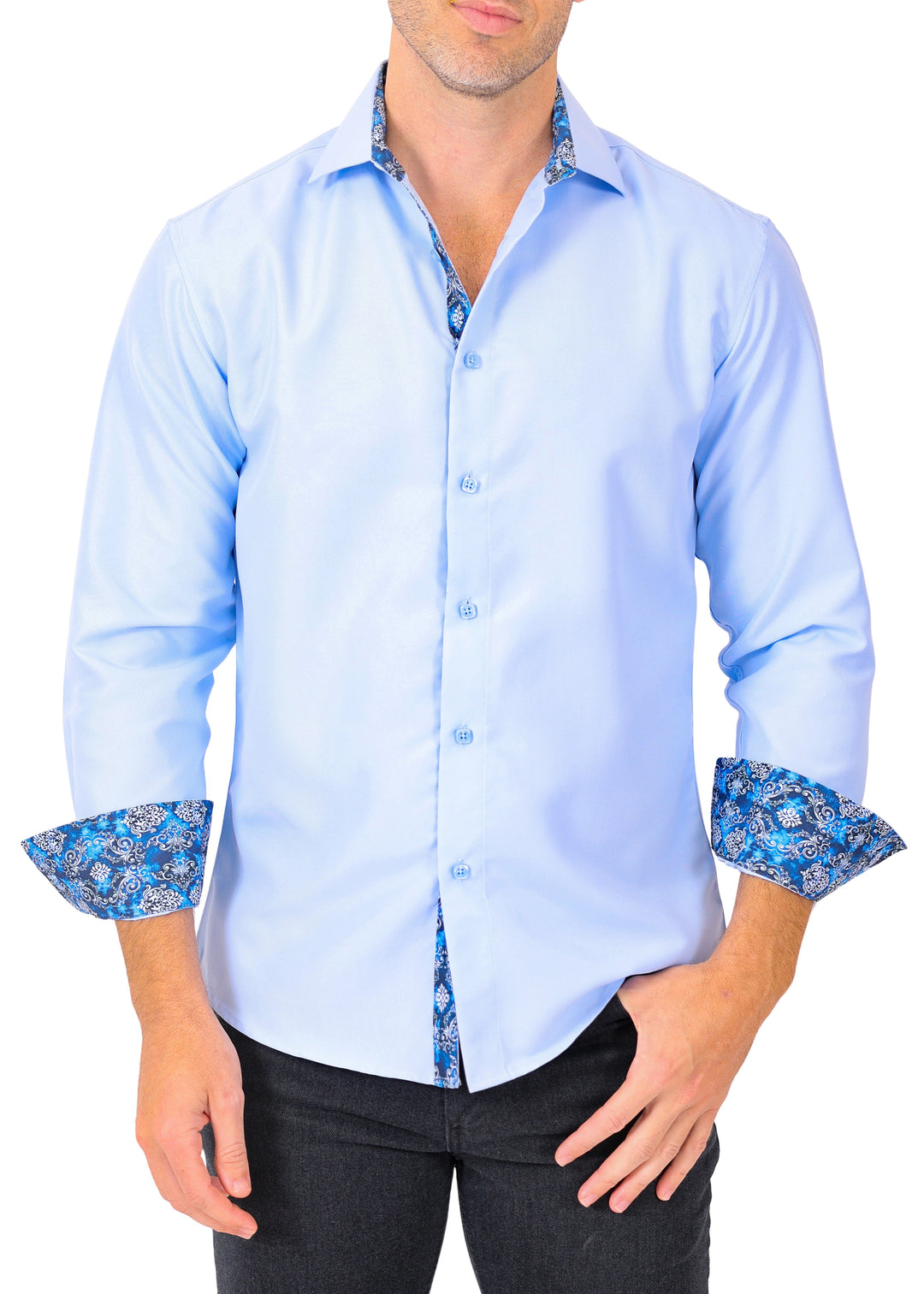 Dress Shirt with Paisley Contrast Trim