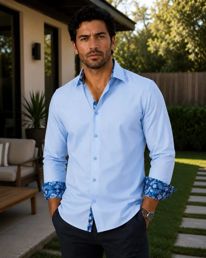 Dress Shirt with Paisley Contrast Trim