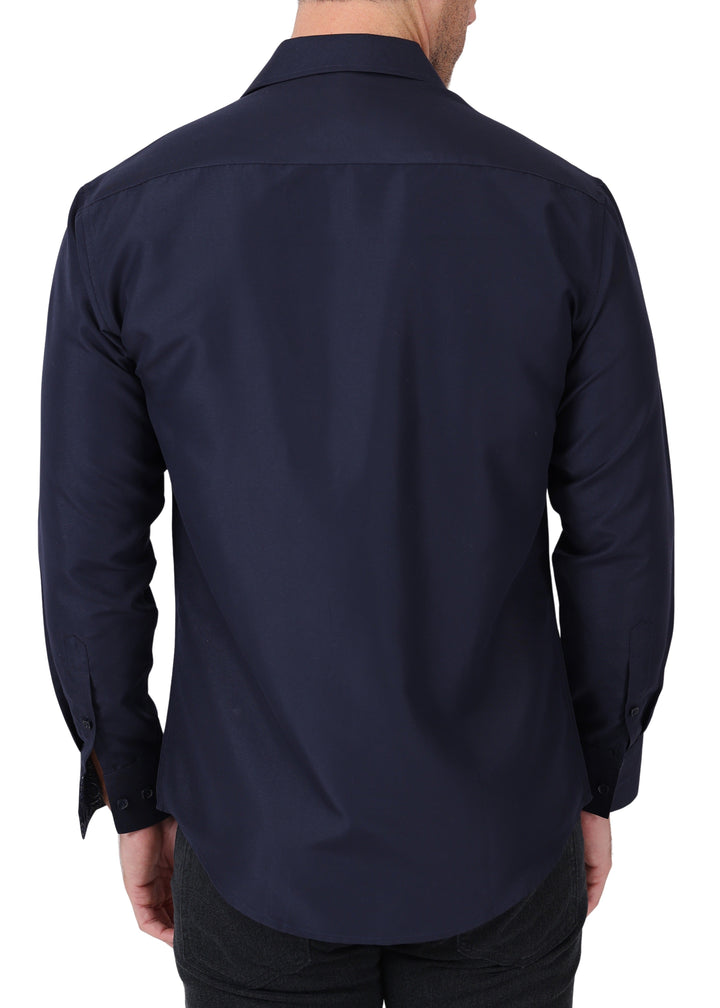 Dress Shirt with Paisley Contrast Trim