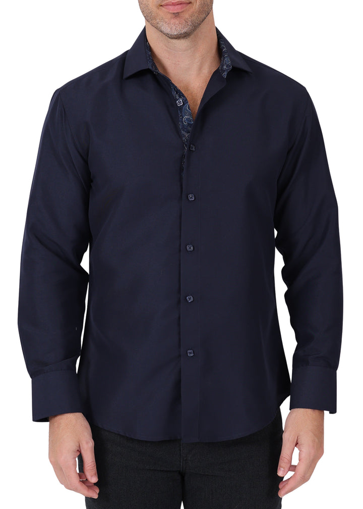 Dress Shirt with Paisley Contrast Trim