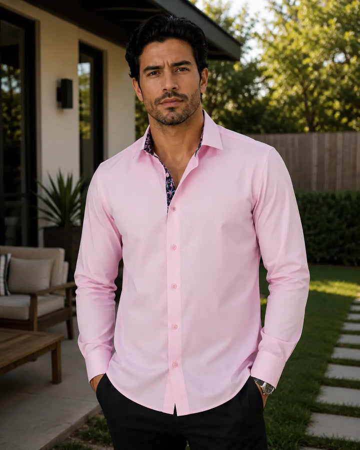Dress Shirt with Paisley Contrast Trim