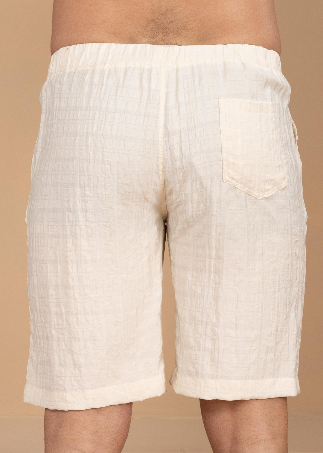 Crinkled Cotton-Linen Drawstring Shorts