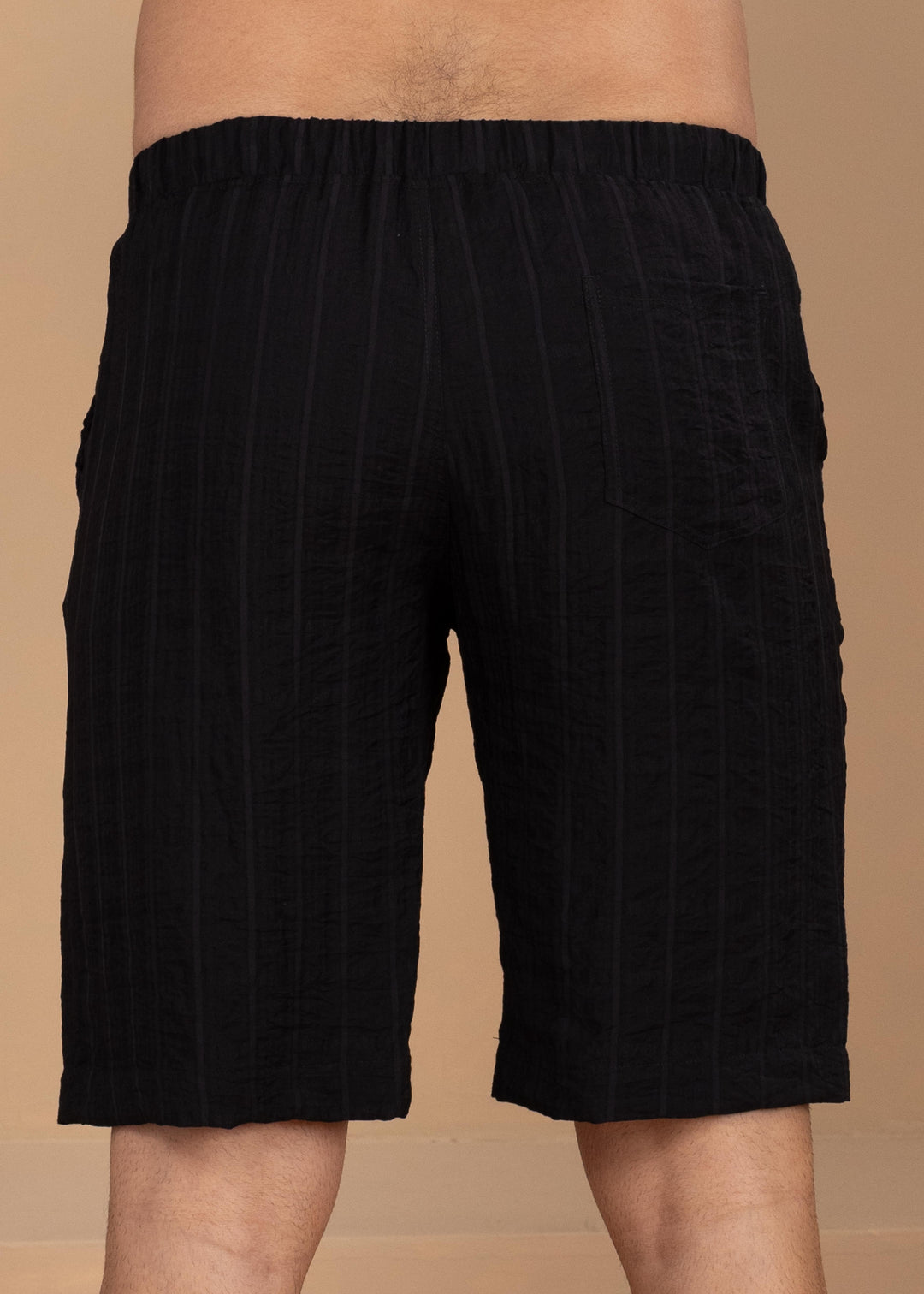 Crinkled Cotton-Linen Drawstring Shorts