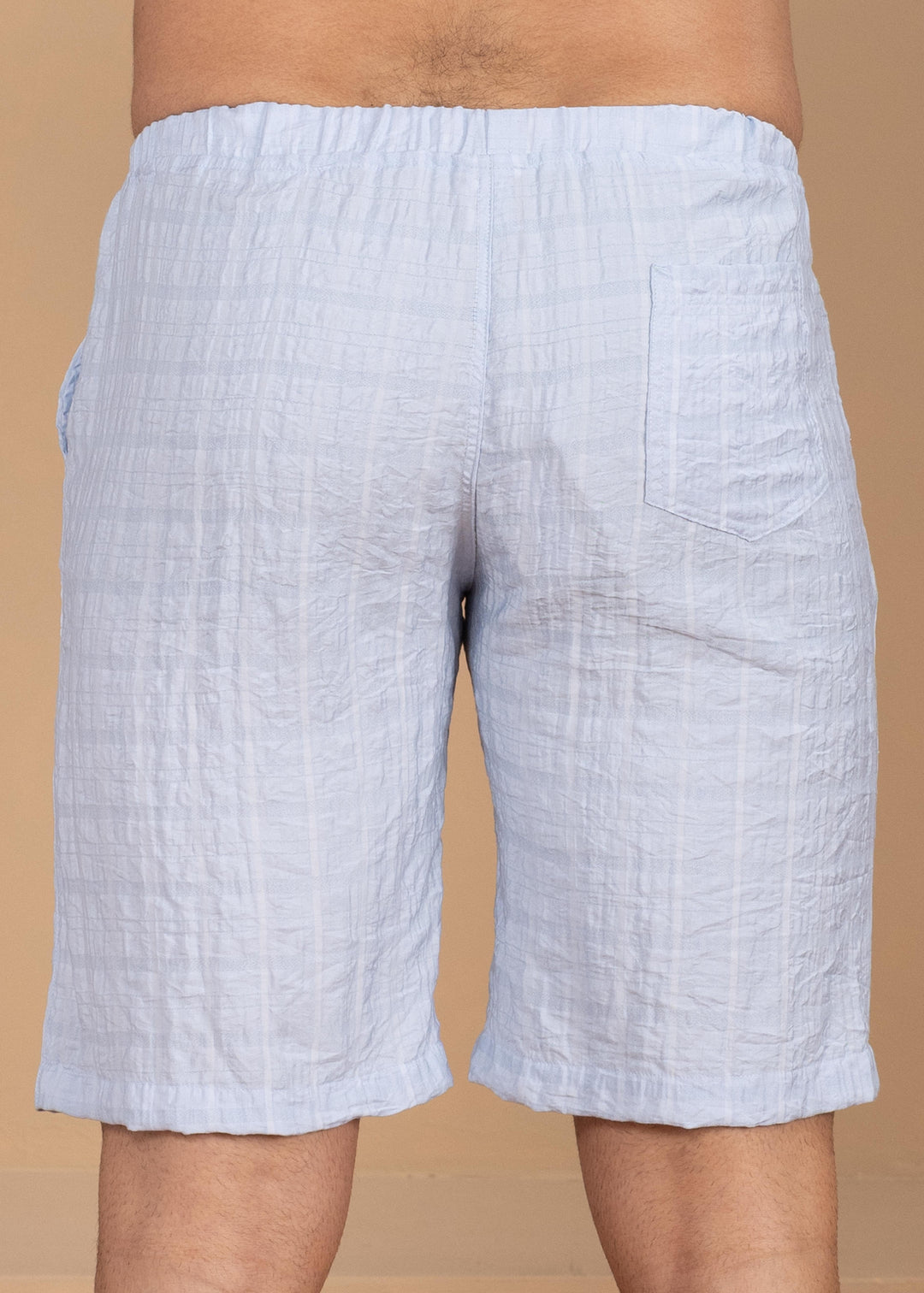 Crinkled Cotton-Linen Drawstring Shorts