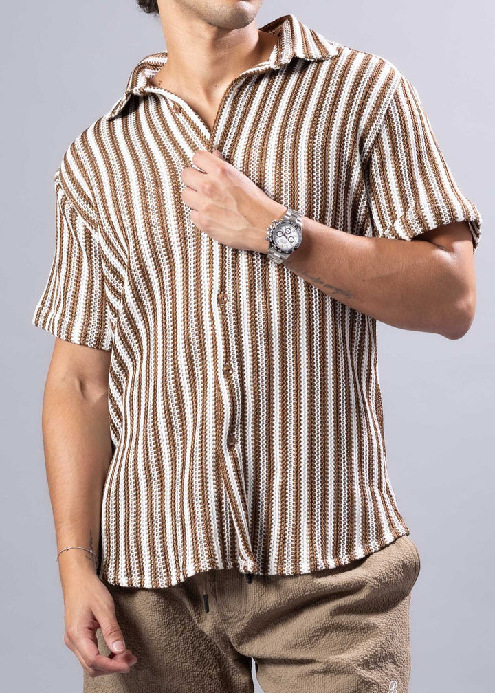 Men’s Modern Fit Striped Short Sleeve Shirt