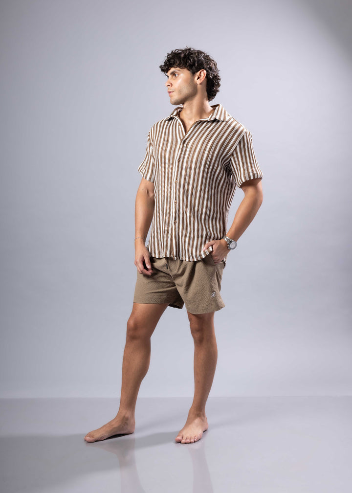 Men’s Modern Fit Striped Short Sleeve Shirt
