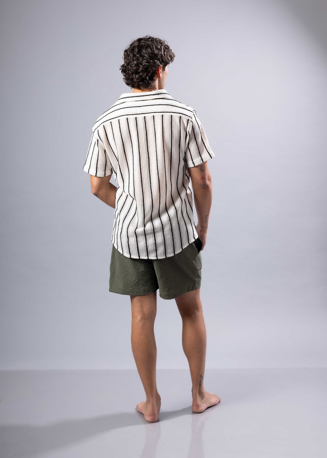 Coastal Striped Short Sleeve Button-Up Shirt