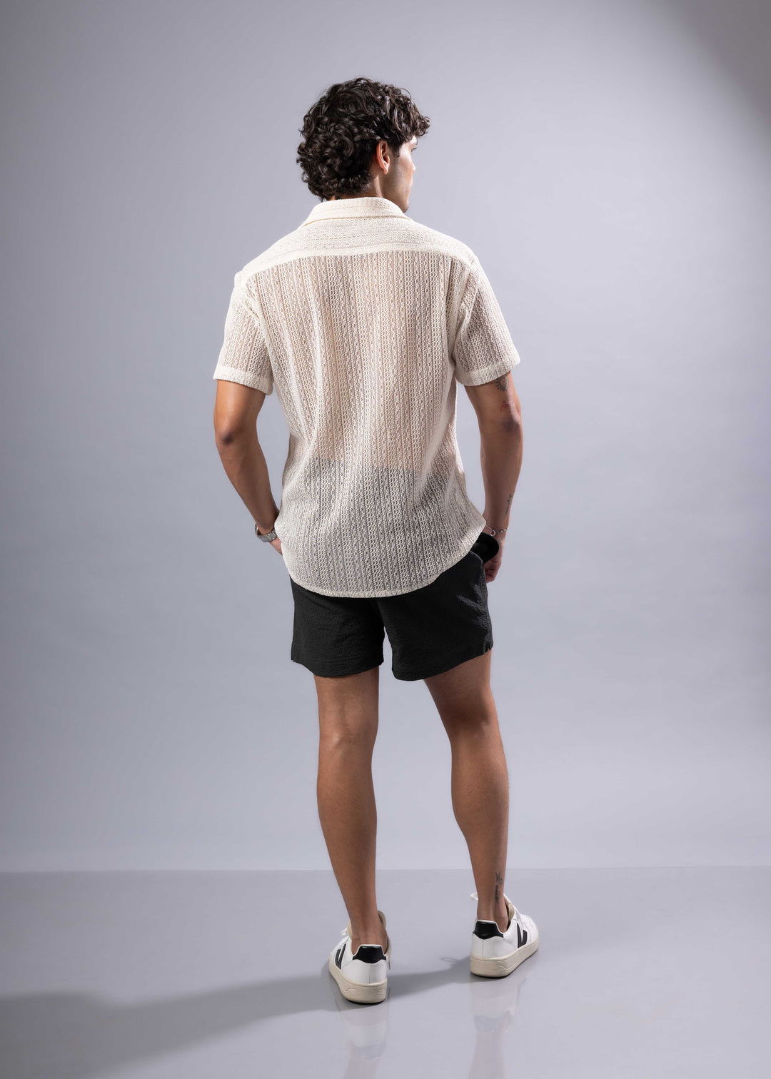 Textured Knit Resort Shirt – Short Sleeve Button-Up