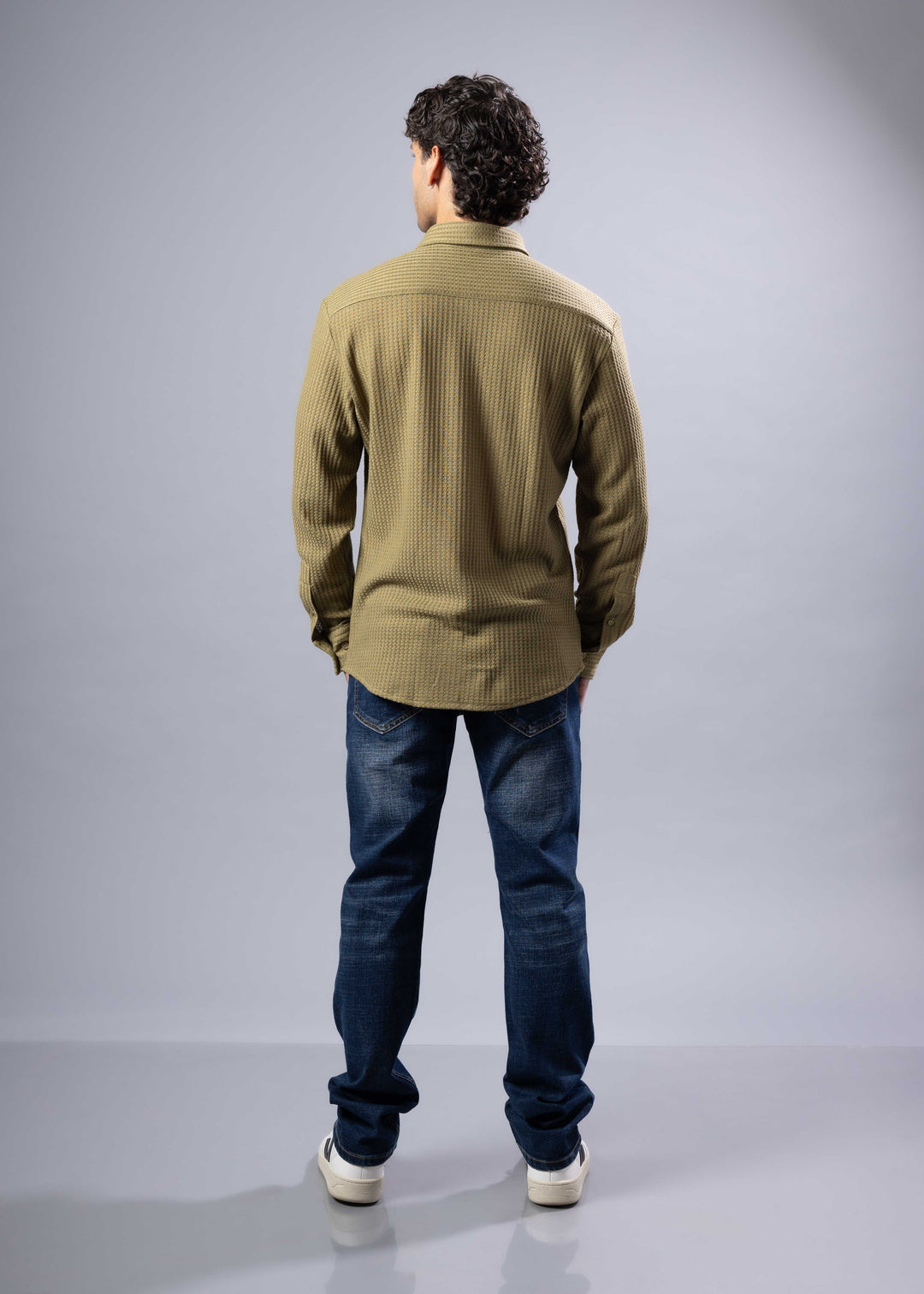 Textured Waffle Button-Up Shirt – Casual Fit