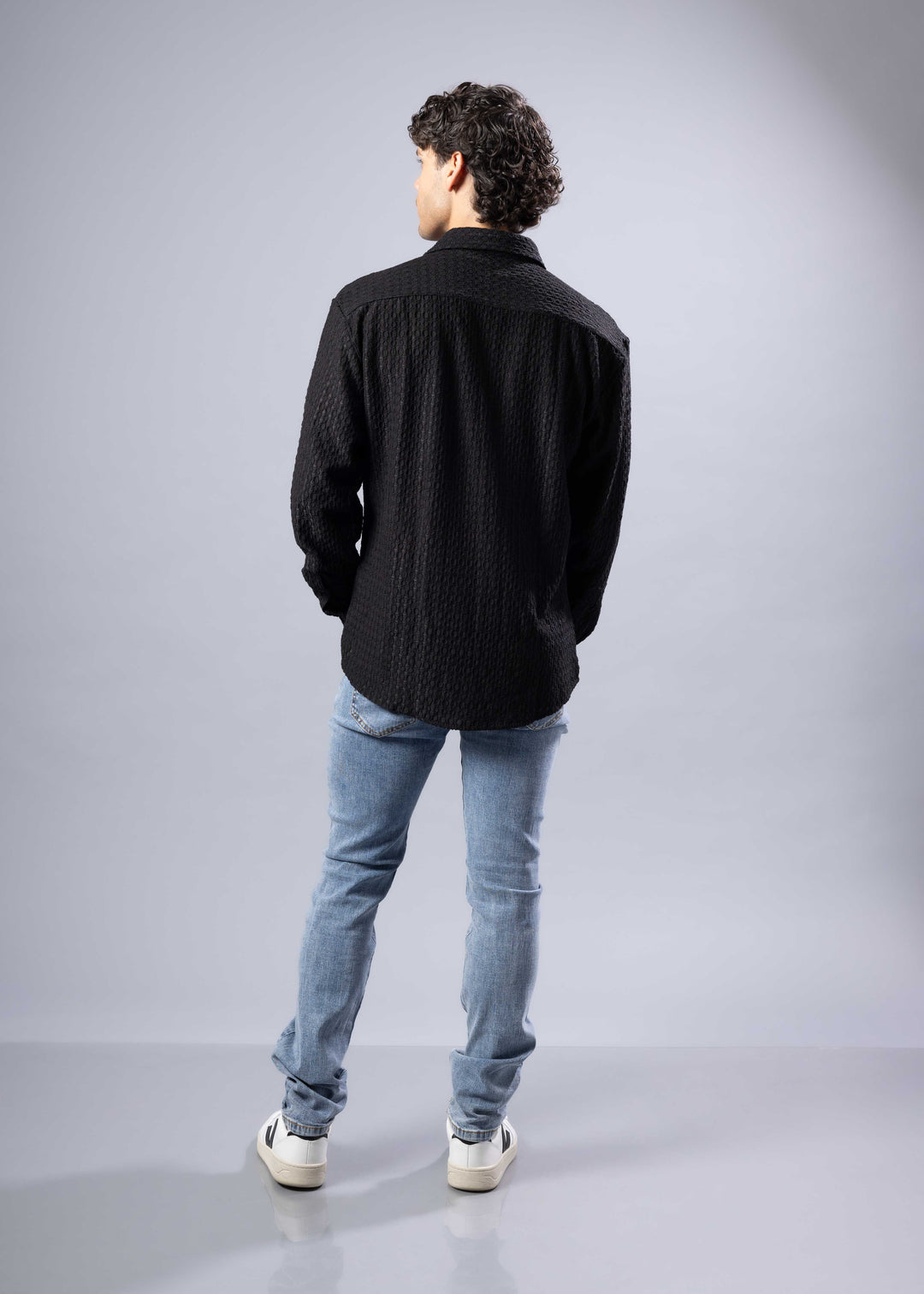 Diamond-Knit Long Sleeve Shirt