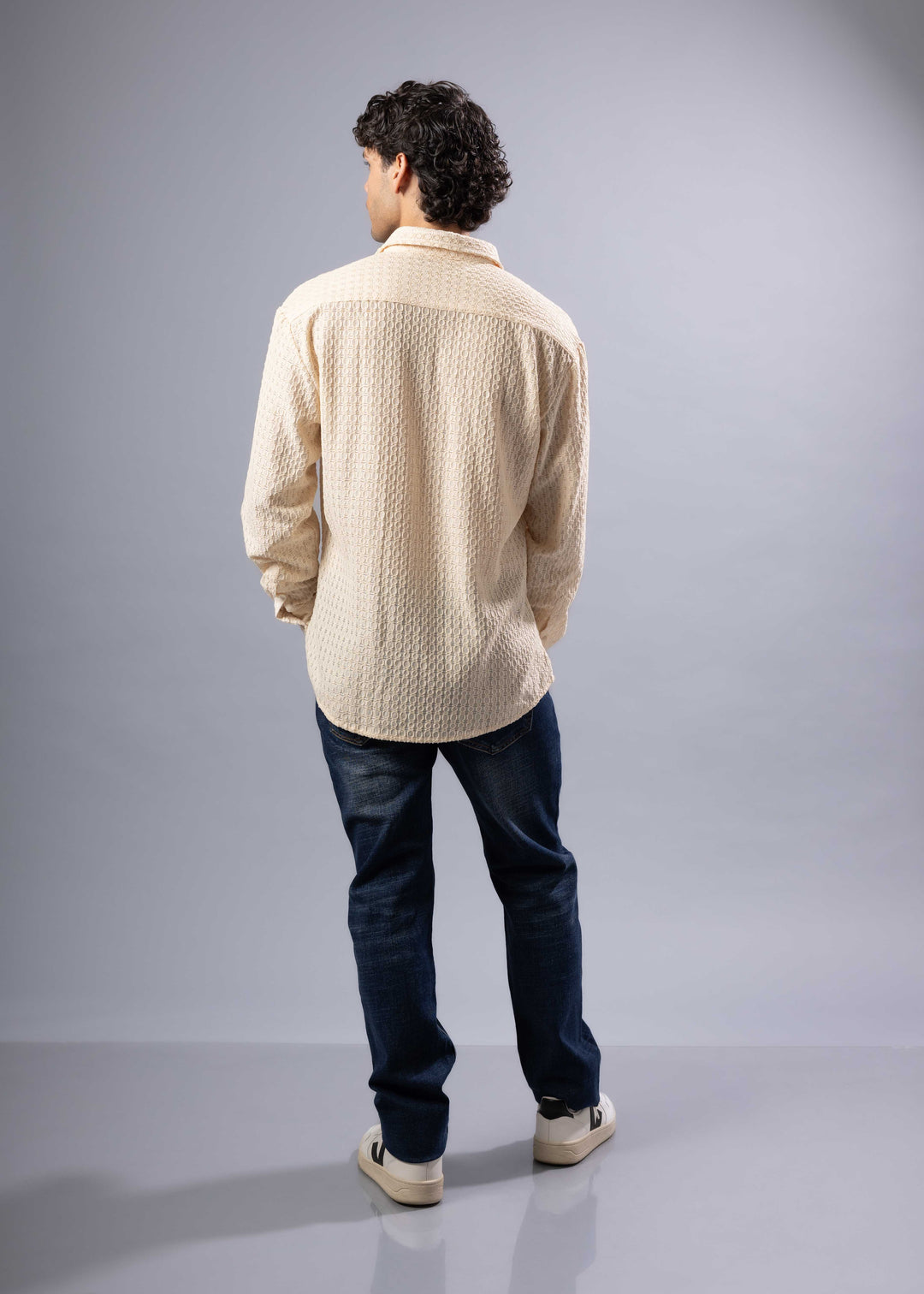 Diamond-Knit Long Sleeve Shirt