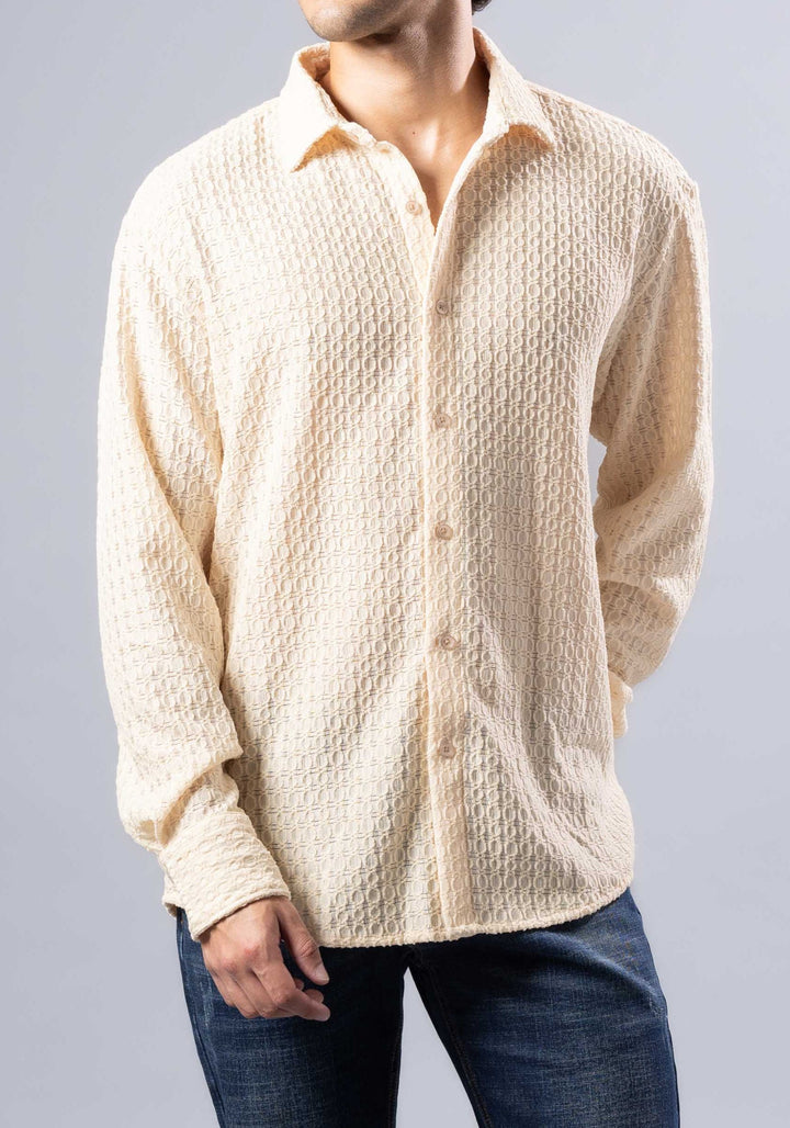 Diamond-Knit Long Sleeve Shirt