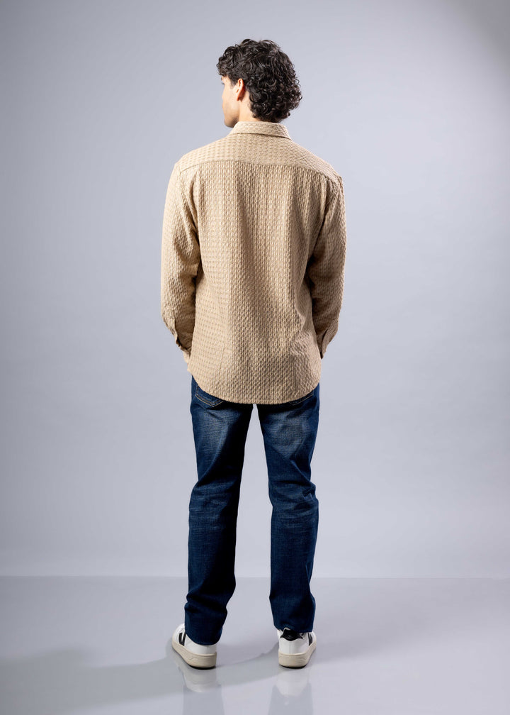 Diamond-Knit Long Sleeve Shirt