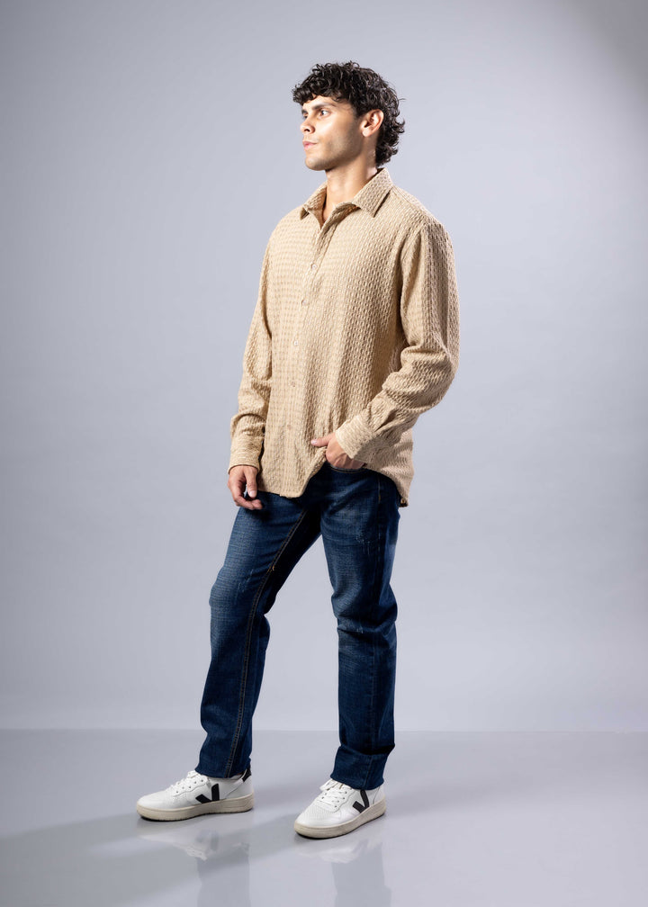 Diamond-Knit Long Sleeve Shirt