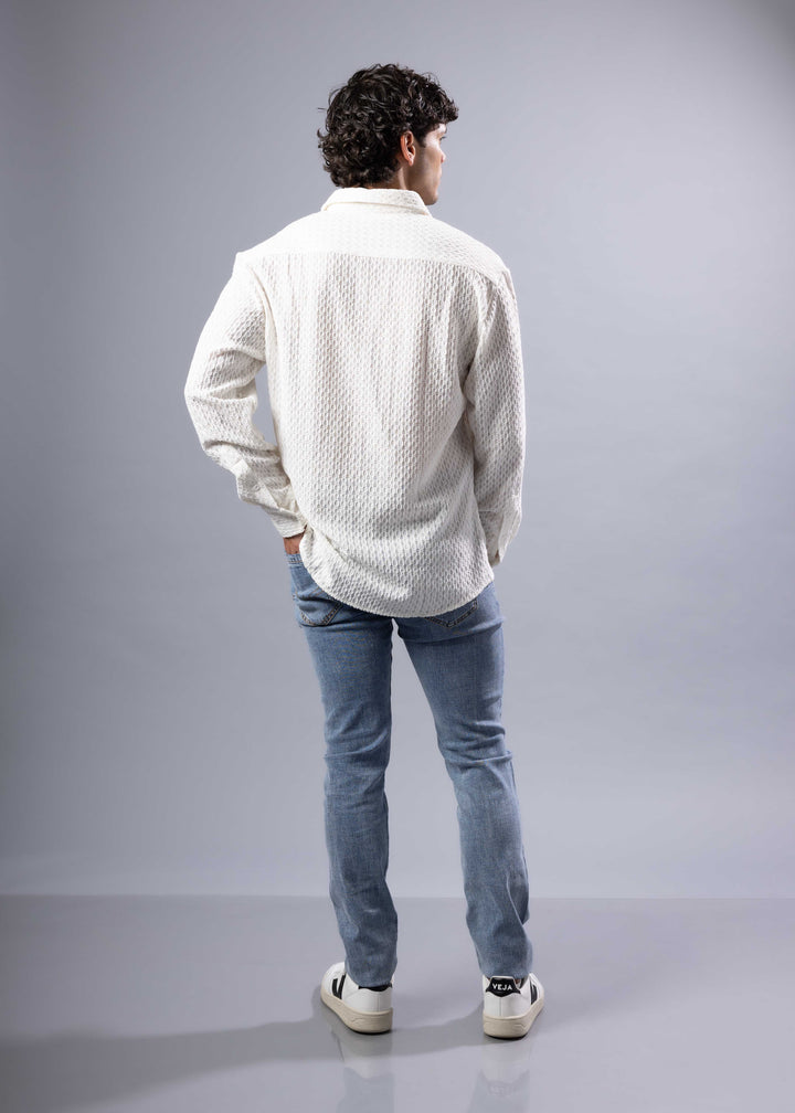 Diamond-Knit Long Sleeve Shirt