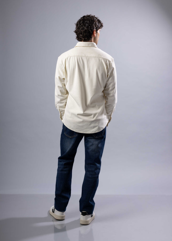 Corduroy Textured Button-Up Long Sleeve Shirt