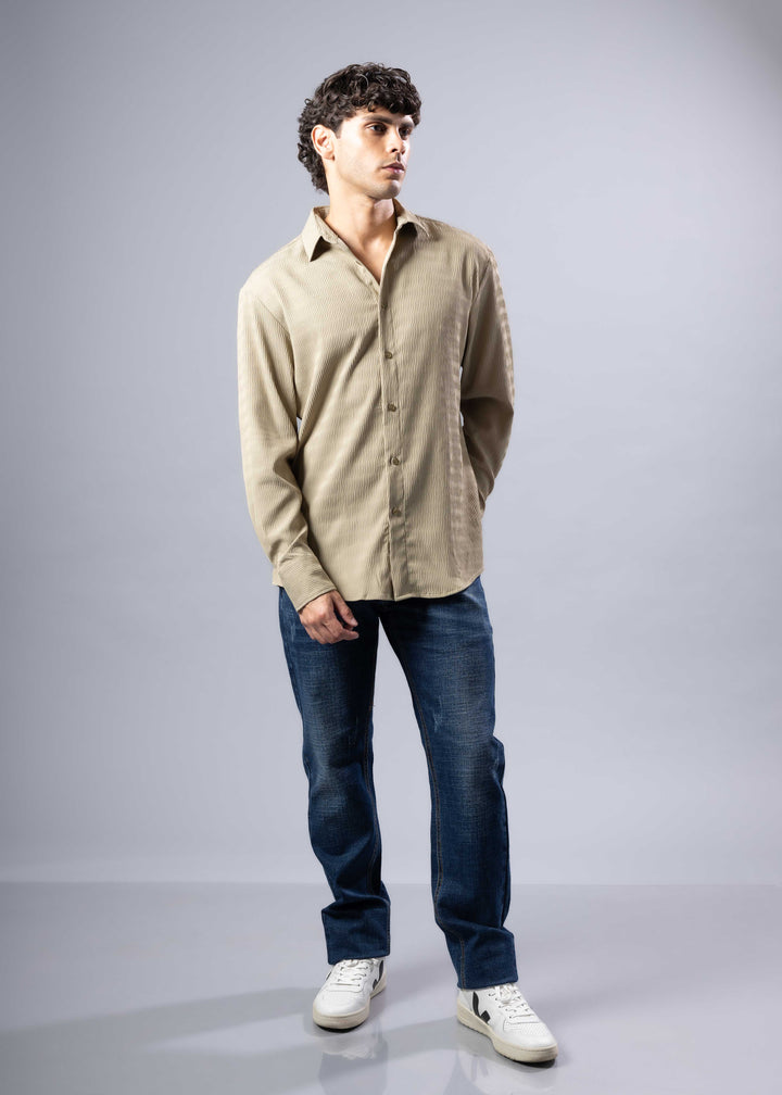 Textured Weave Modern Fit Long Sleeve Shirt