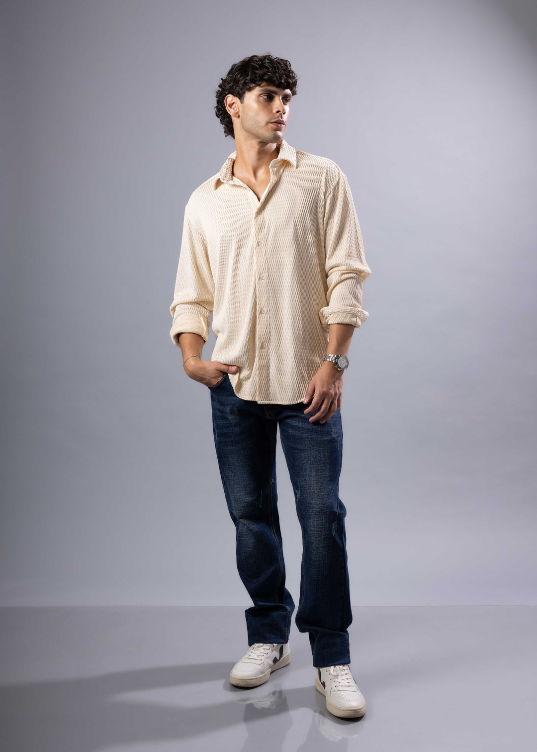 The Rocco Textured Long Sleeve Shirt – Casual Luxe Menswear