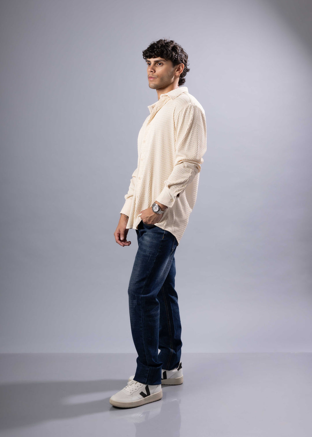 The Rocco Textured Long Sleeve Shirt – Casual Luxe Menswear