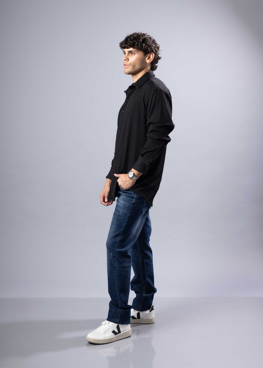 The Rocco Textured Long Sleeve Shirt – Casual Luxe Menswear