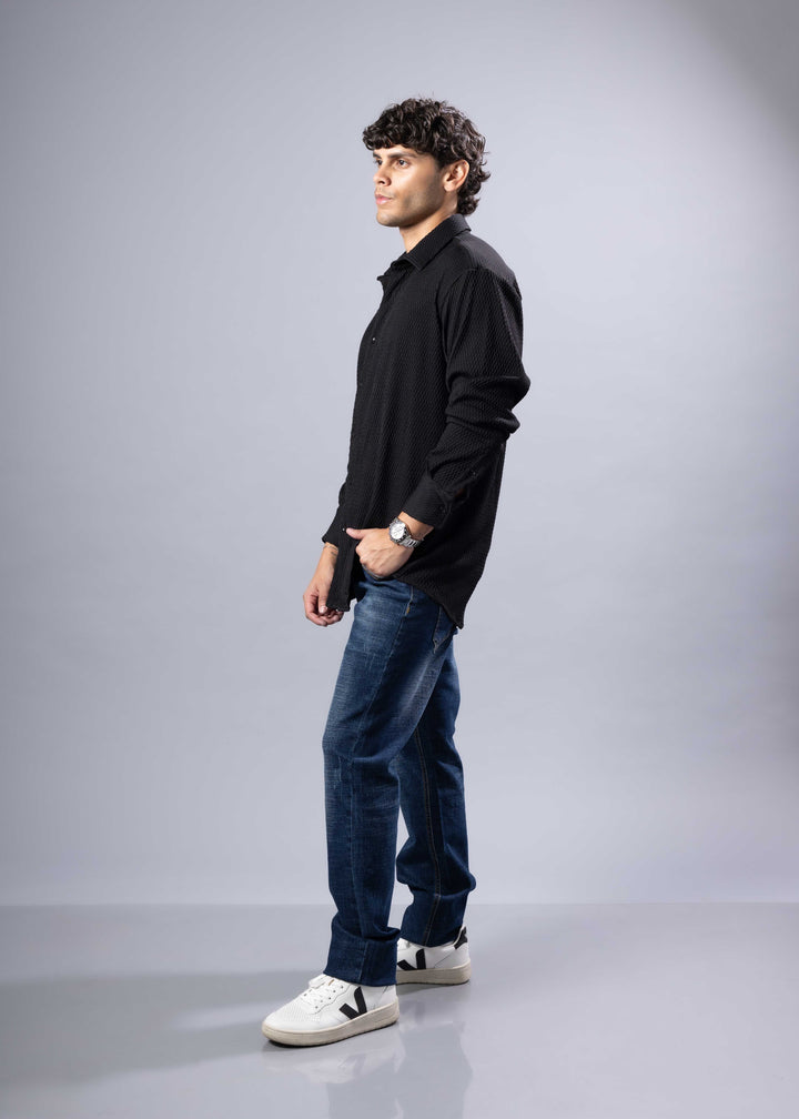The Rocco Textured Long Sleeve Shirt – Casual Luxe Menswear