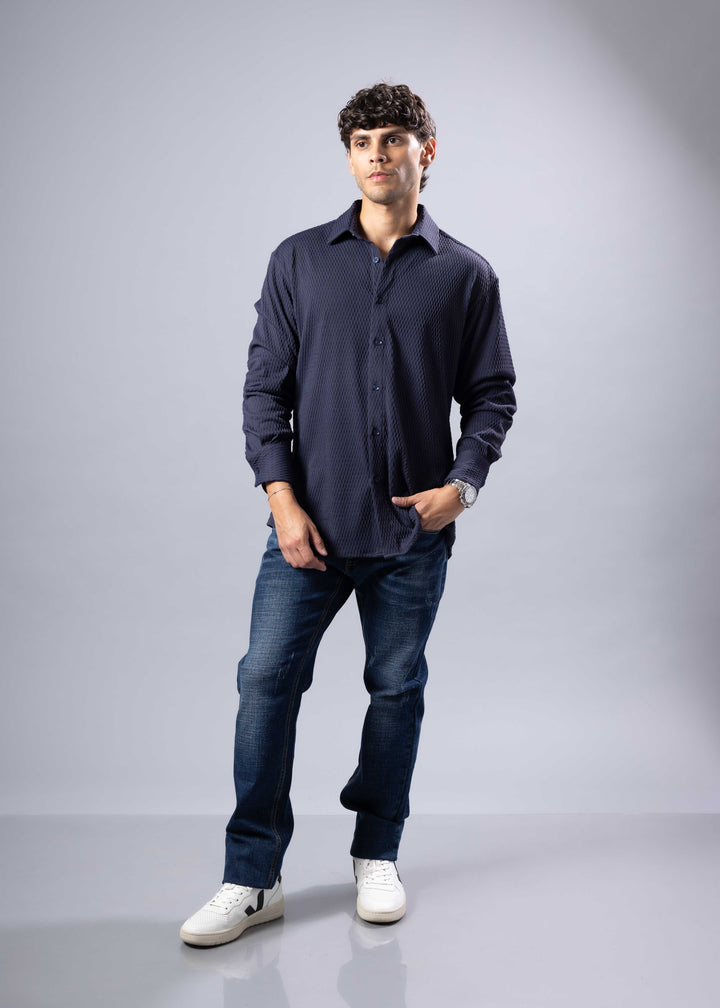 The Rocco Textured Long Sleeve Shirt – Casual Luxe Menswear
