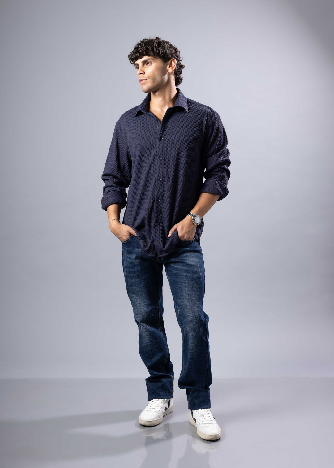 The Rocco Textured Long Sleeve Shirt – Casual Luxe Menswear