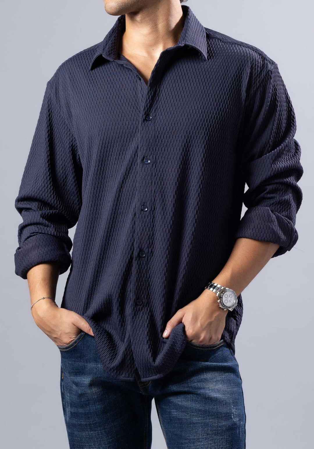 The Rocco Textured Long Sleeve Shirt – Casual Luxe Menswear
