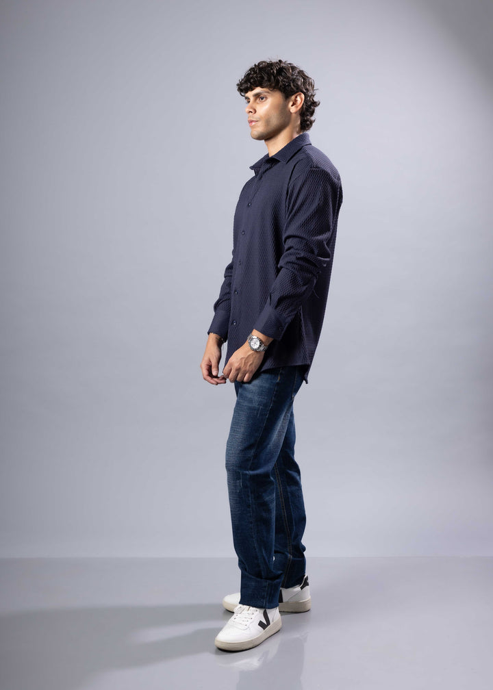 The Rocco Textured Long Sleeve Shirt – Casual Luxe Menswear