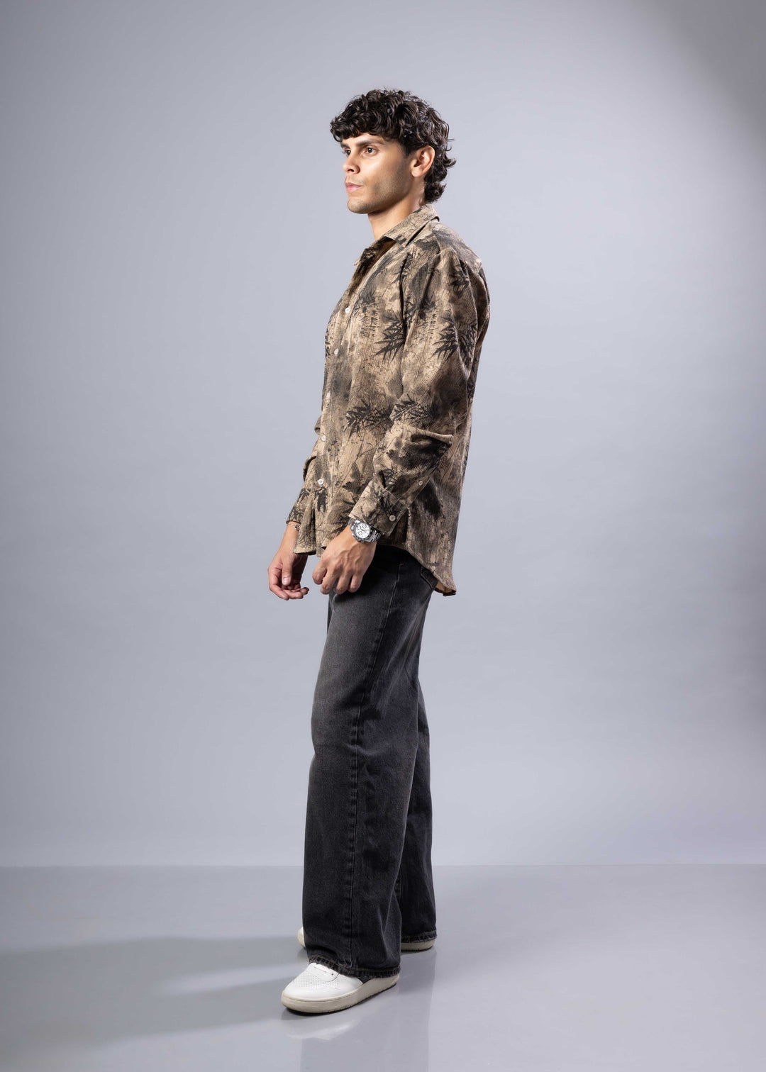 Palm Print Long Sleeve Shirt – Relaxed Fit