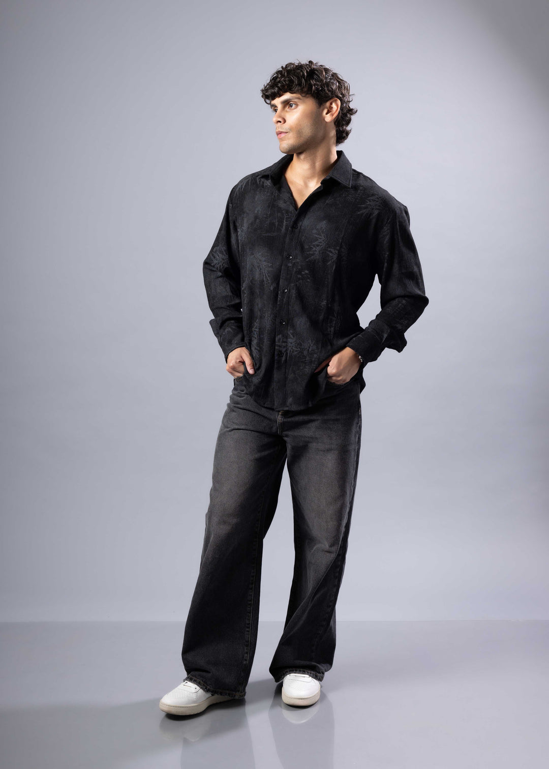 Palm Print Long Sleeve Shirt – Relaxed Fit